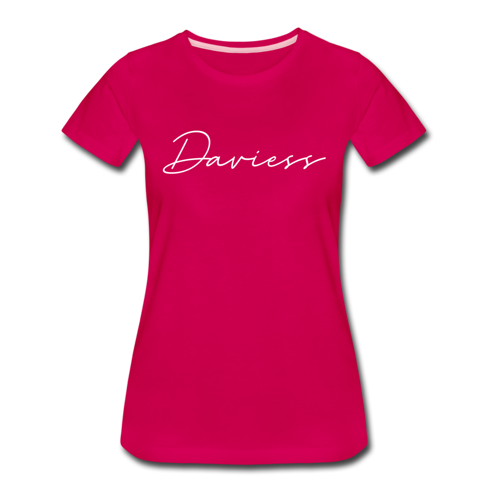 Daviess County Cursive Women's T-Shirt - dark pink