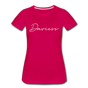 Daviess County Cursive Women's T-Shirt - dark pink