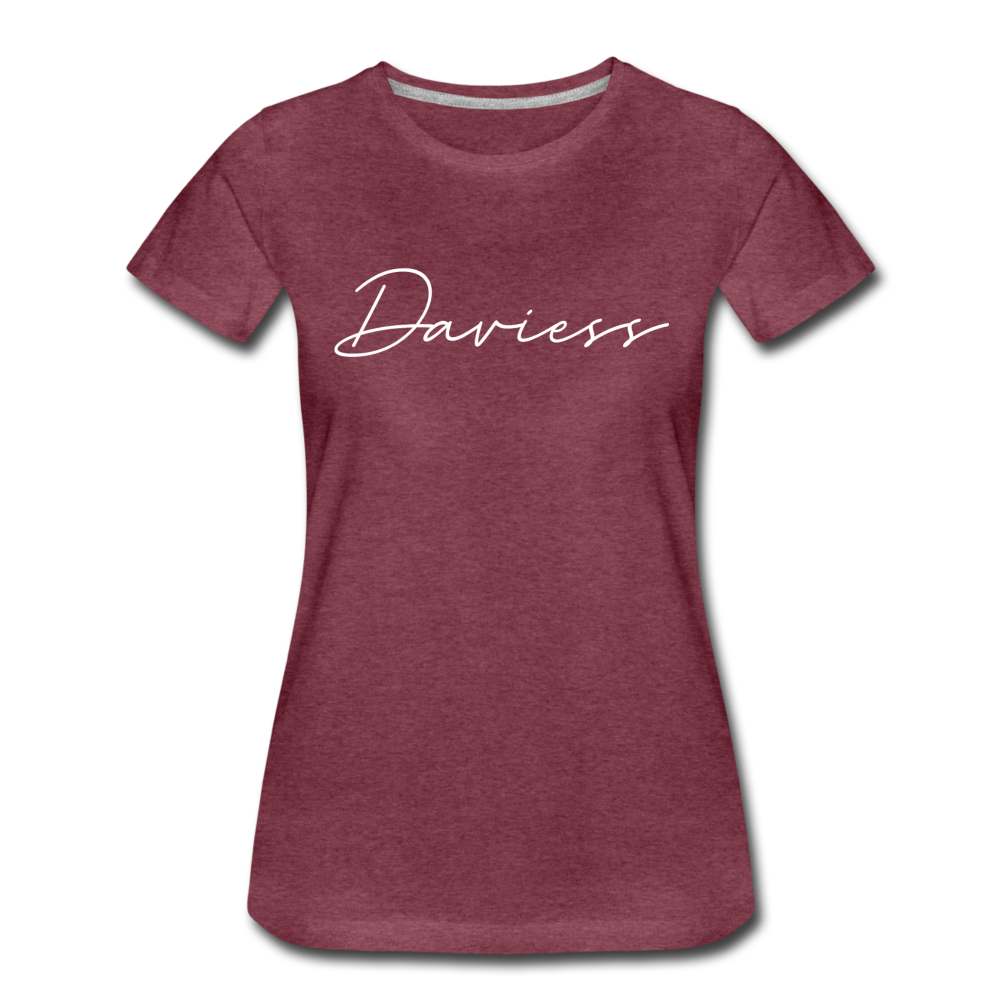 Daviess County Cursive Women's T-Shirt - heather burgundy