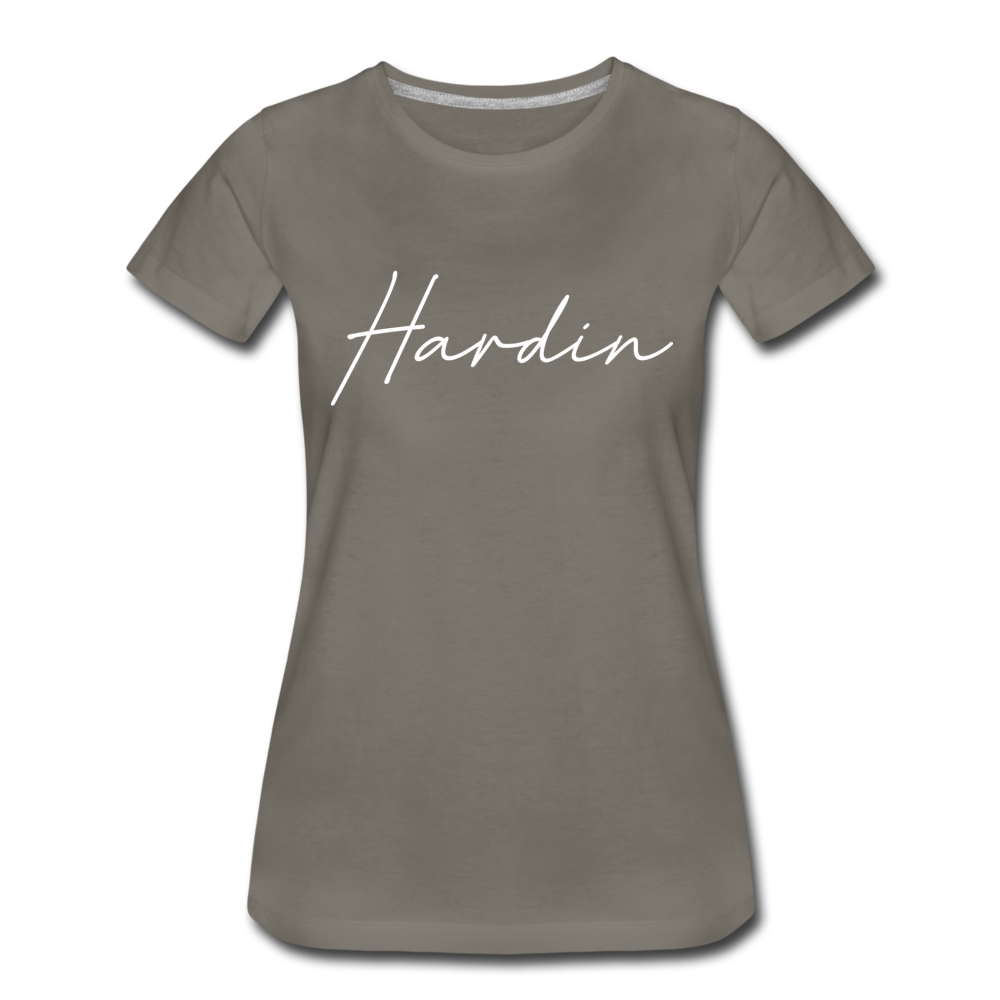 Hardin County Cursive Women's T-Shirt - asphalt gray