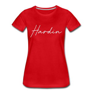 Hardin County Cursive Women's T-Shirt - red