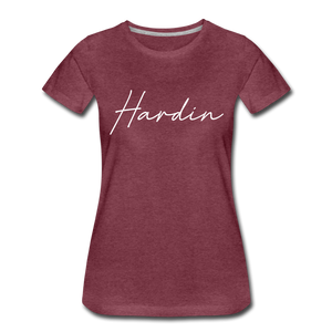 Hardin County Cursive Women's T-Shirt - heather burgundy