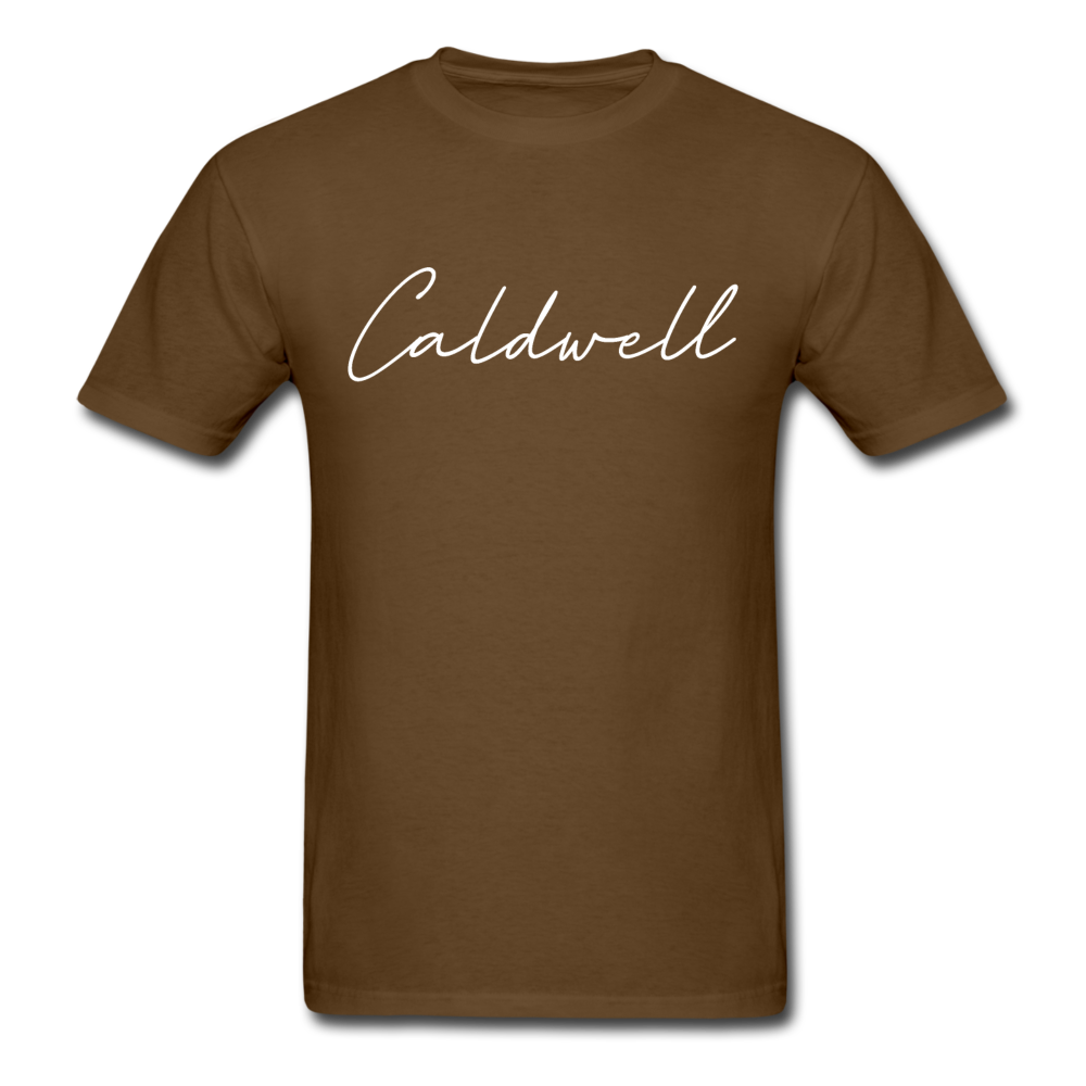 Caldwell County Cursive T-Shirt - brown