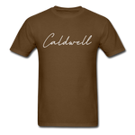 Caldwell County Cursive T-Shirt - brown