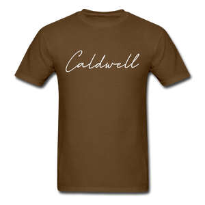 Caldwell County Cursive T-Shirt - brown