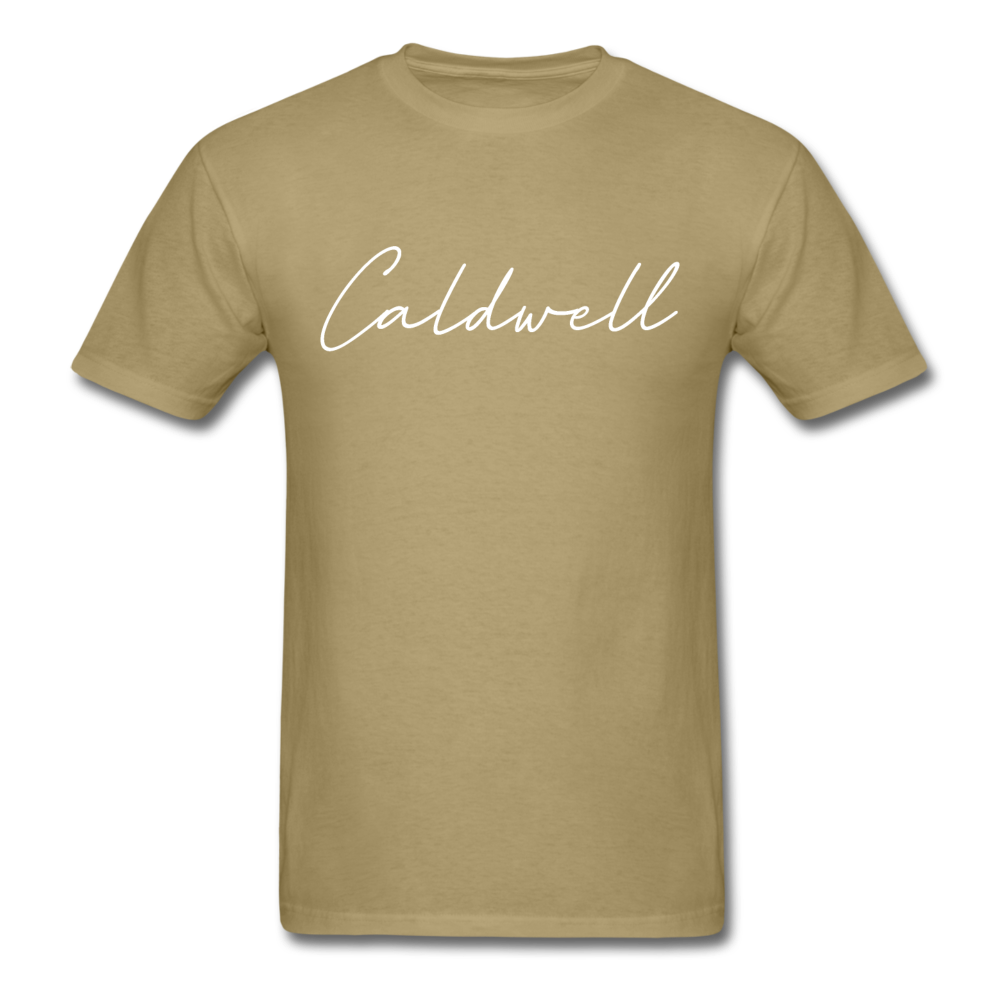 Caldwell County Cursive T-Shirt - khaki