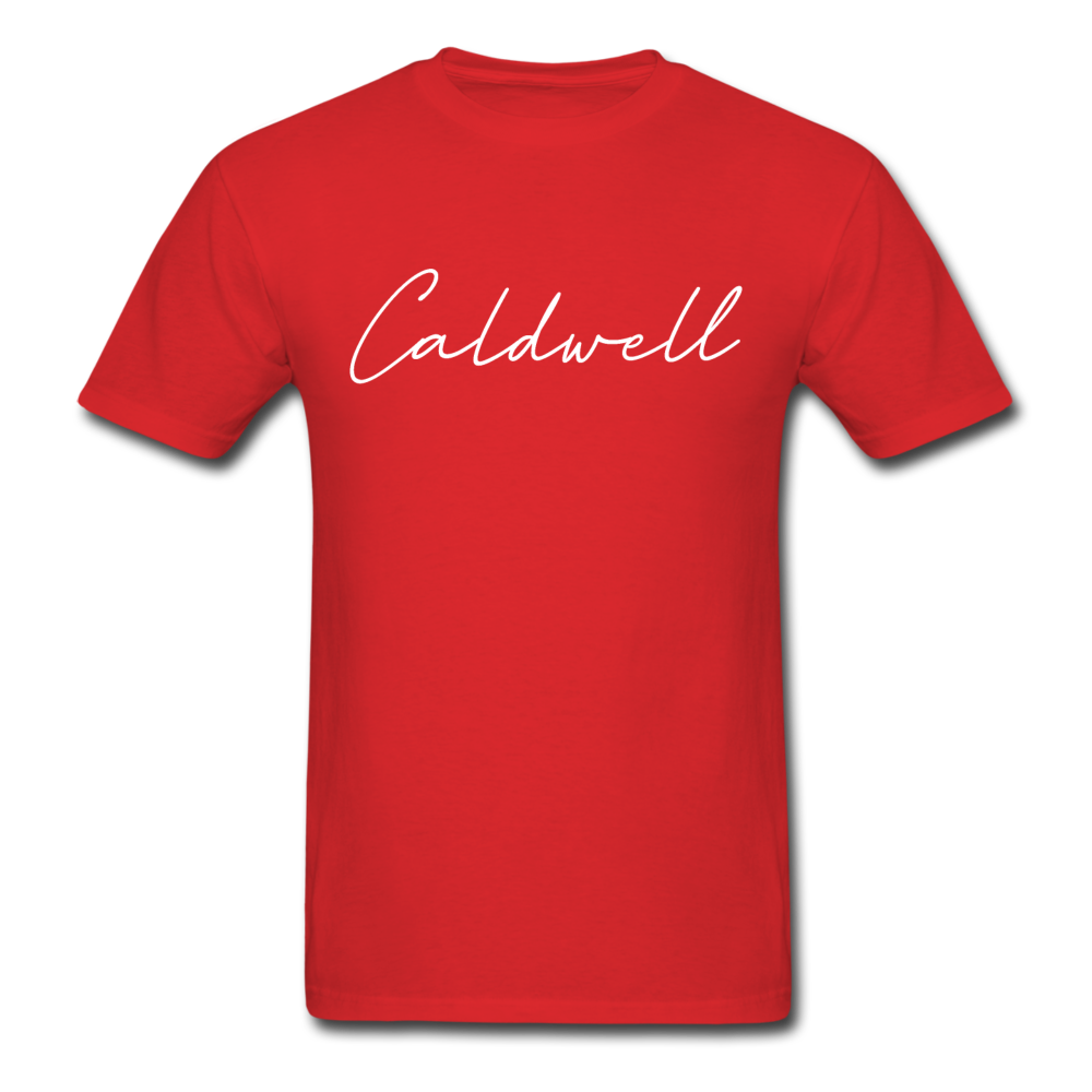 Caldwell County Cursive T-Shirt - red