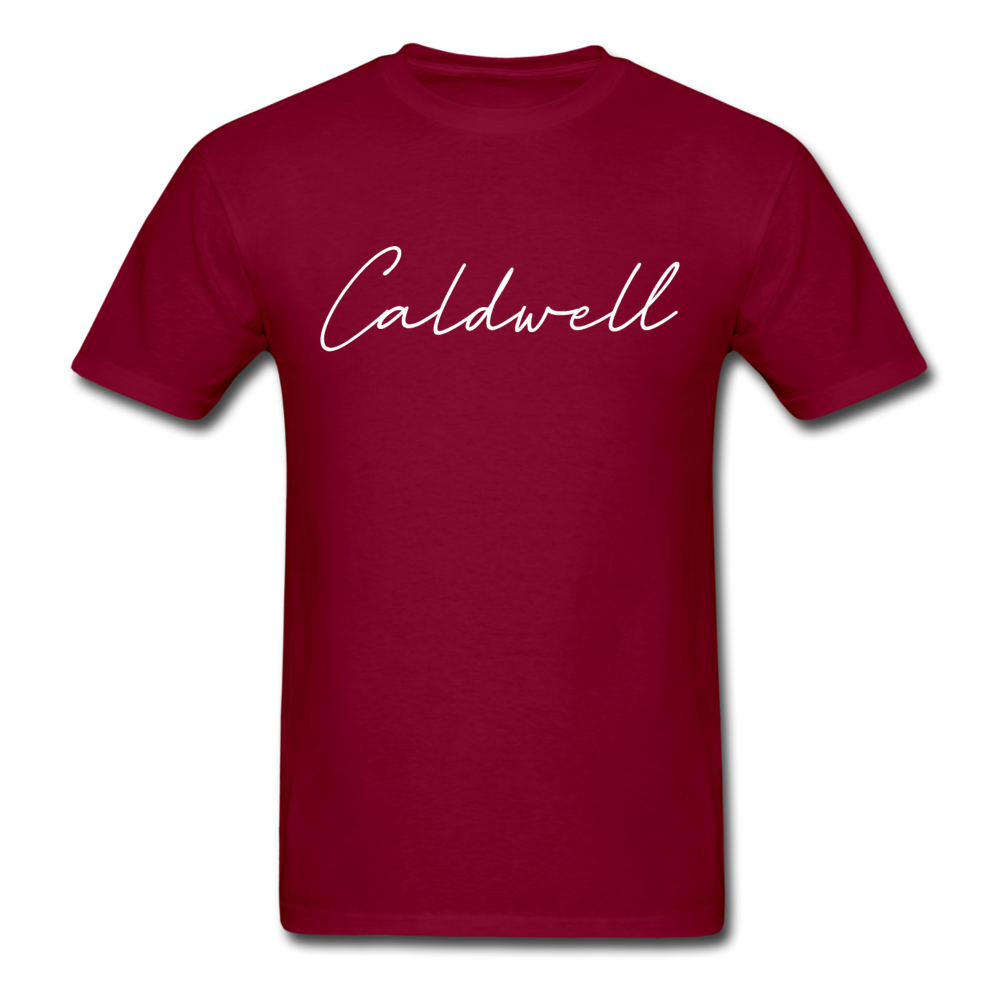 Caldwell County Cursive T-Shirt - burgundy