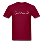 Caldwell County Cursive T-Shirt - burgundy