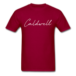 Caldwell County Cursive T-Shirt - dark red