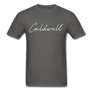 Caldwell County Cursive T-Shirt - charcoal