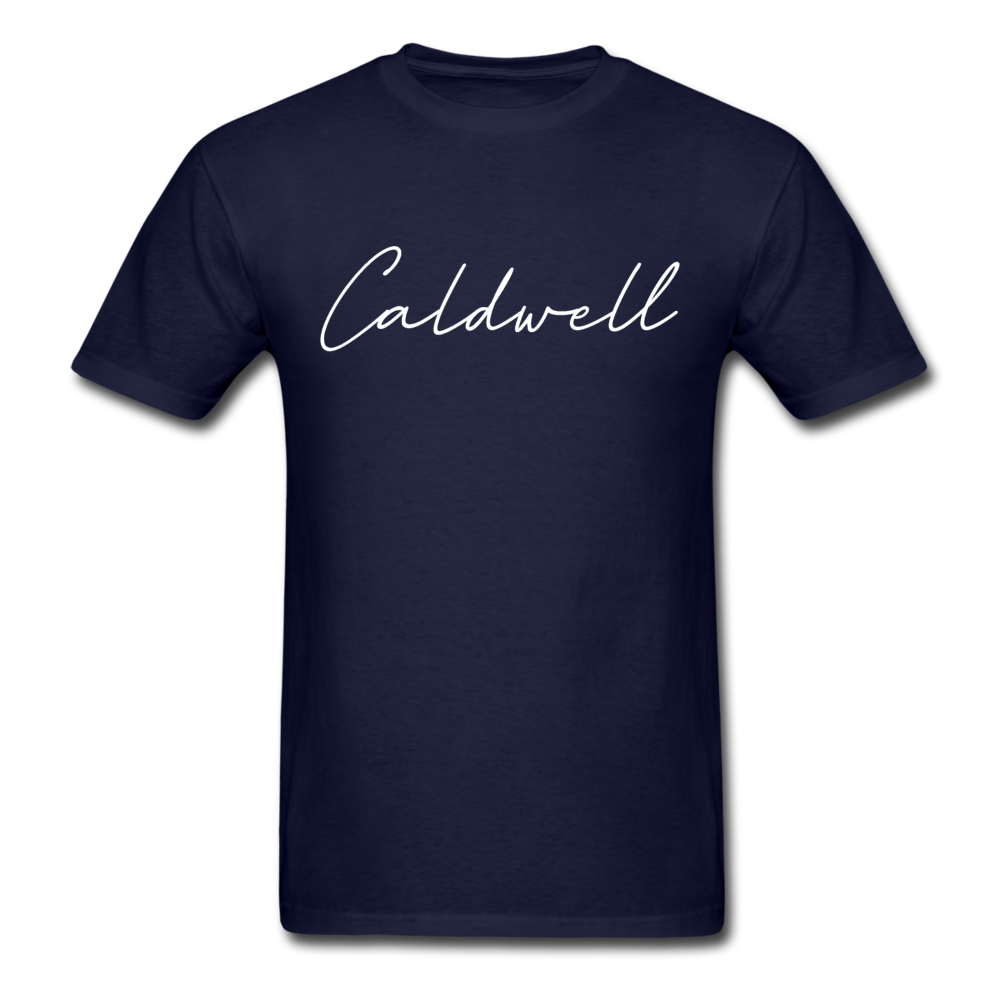 Caldwell County Cursive T-Shirt - navy