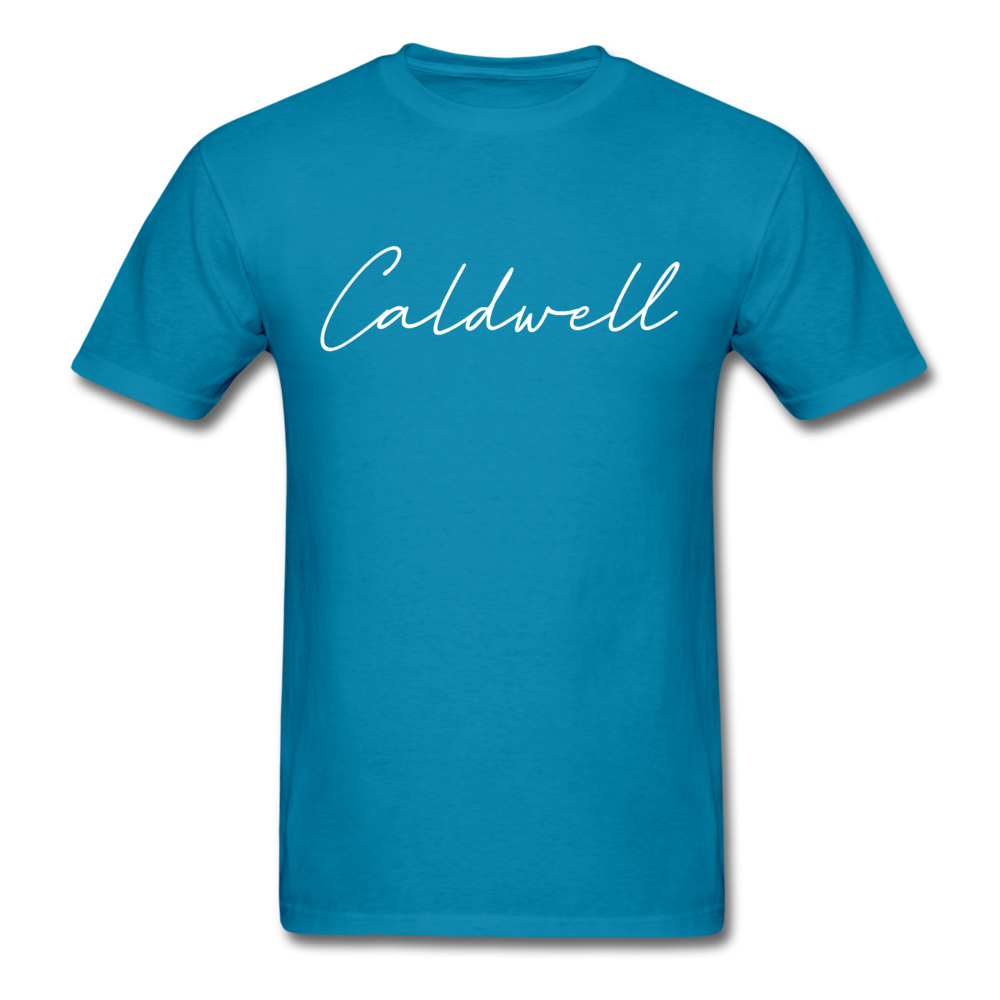 Caldwell County Cursive T-Shirt - turquoise