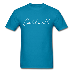 Caldwell County Cursive T-Shirt - turquoise