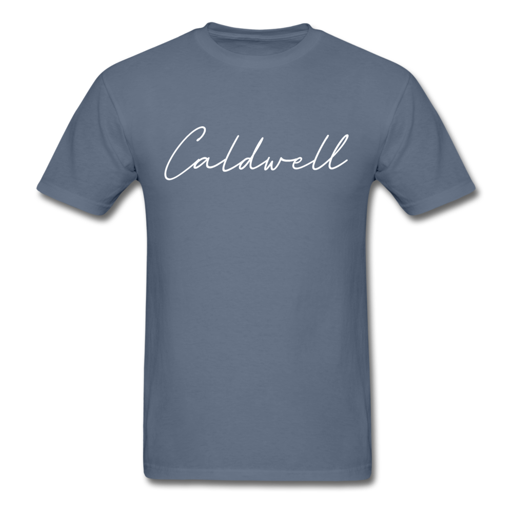 Caldwell County Cursive T-Shirt - denim