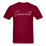 Carroll County Cursive T-Shirt - burgundy