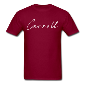 Carroll County Cursive T-Shirt - burgundy