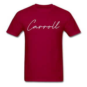 Carroll County Cursive T-Shirt - dark red