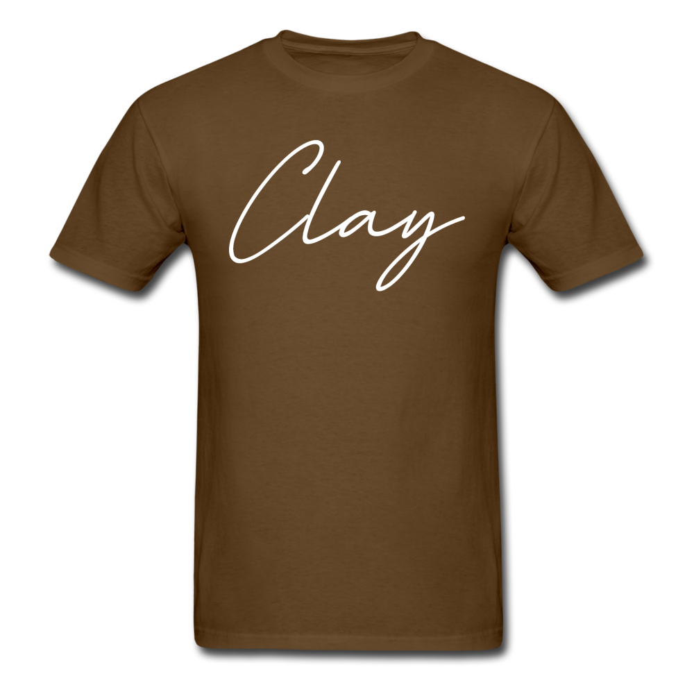 Clay County Cursive T-Shirt - brown