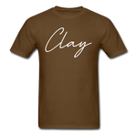 Clay County Cursive T-Shirt - brown