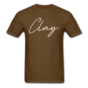 Clay County Cursive T-Shirt - brown