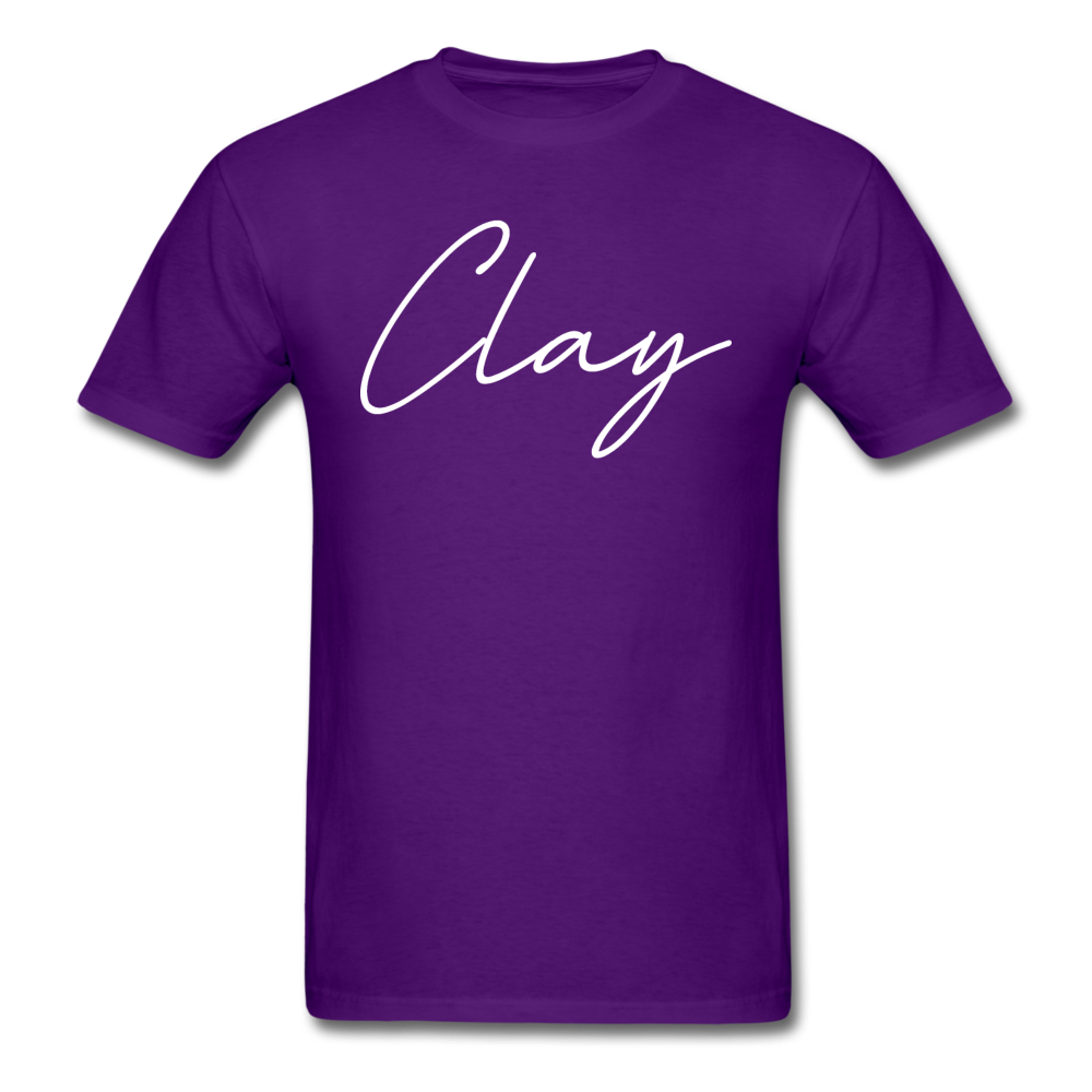 Clay County Cursive T-Shirt - purple