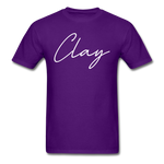 Clay County Cursive T-Shirt - purple