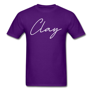 Clay County Cursive T-Shirt - purple