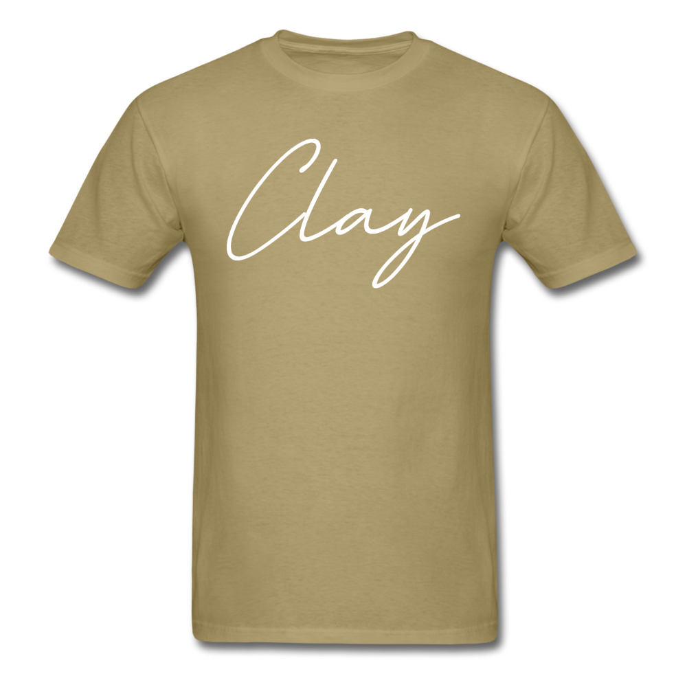 Clay County Cursive T-Shirt - khaki