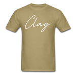 Clay County Cursive T-Shirt - khaki