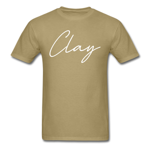 Clay County Cursive T-Shirt - khaki