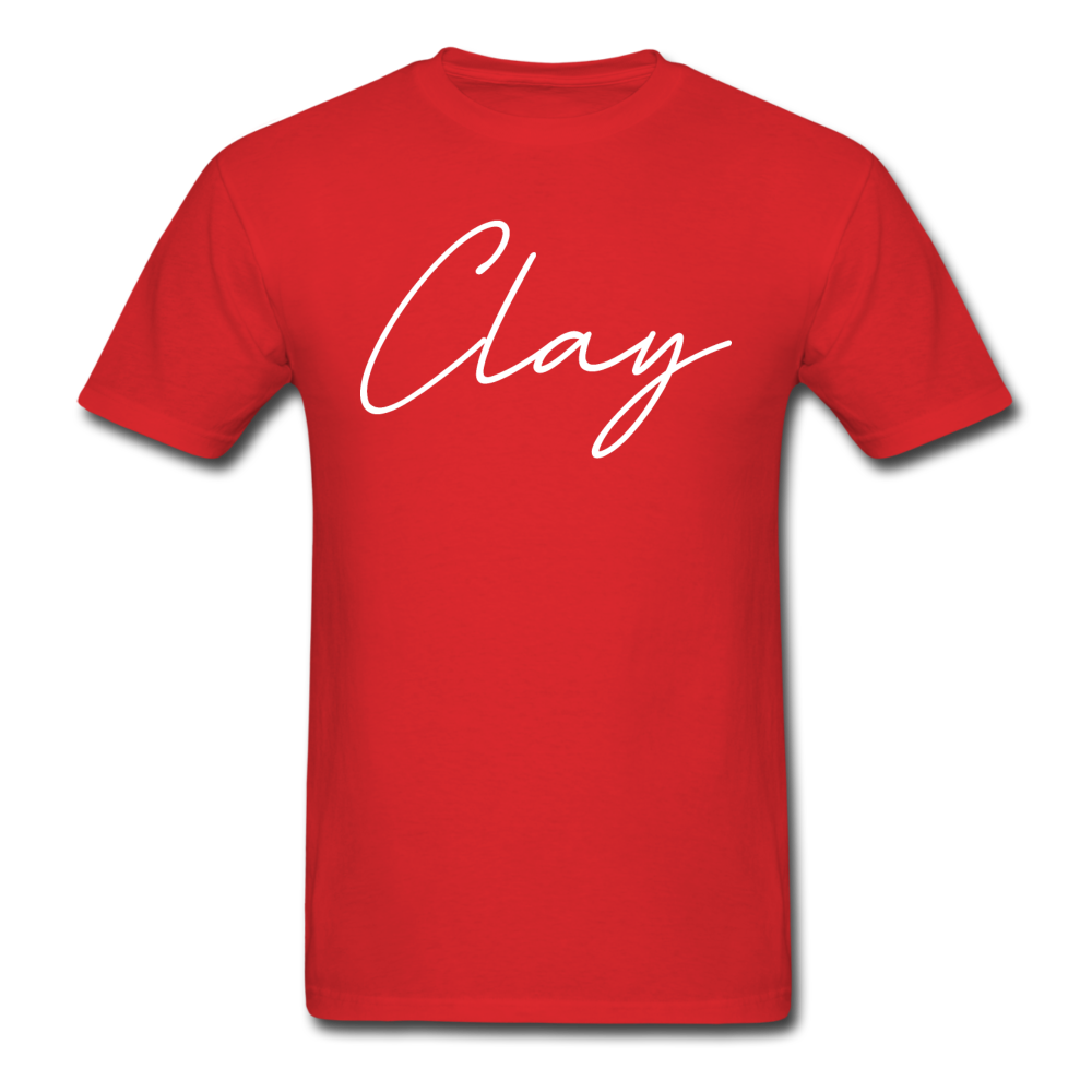 Clay County Cursive T-Shirt - red