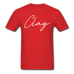 Clay County Cursive T-Shirt - red