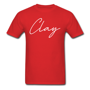 Clay County Cursive T-Shirt - red