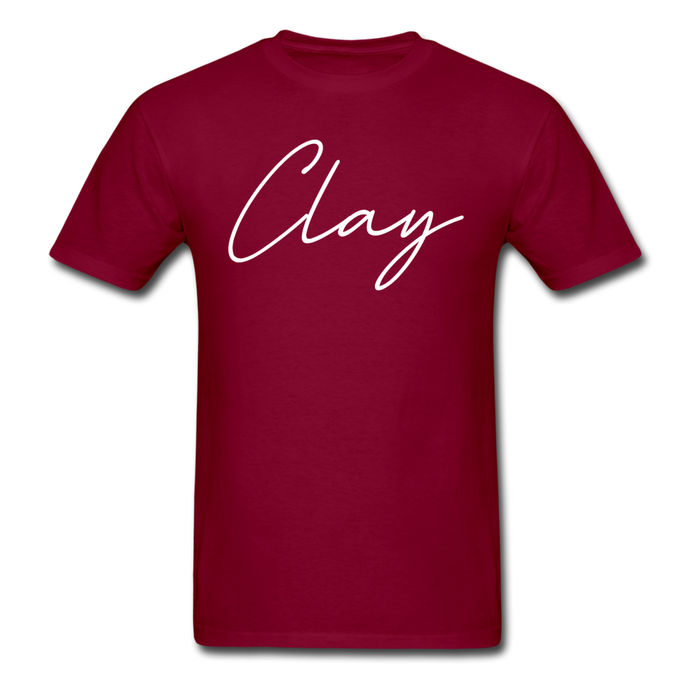 Clay County Cursive T-Shirt - burgundy