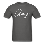 Clay County Cursive T-Shirt - charcoal