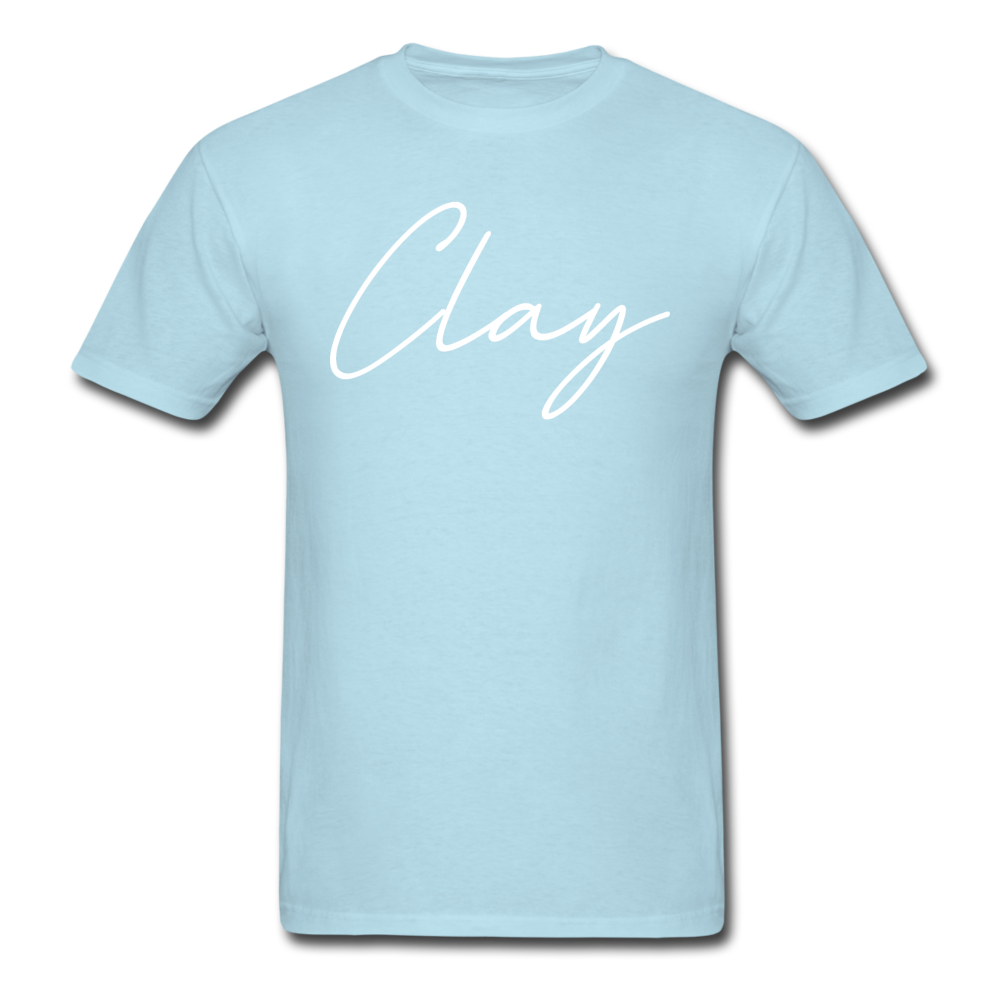 Clay County Cursive T-Shirt - powder blue