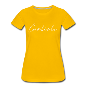 Carlisle County Cursive Women's T-Shirt - sun yellow