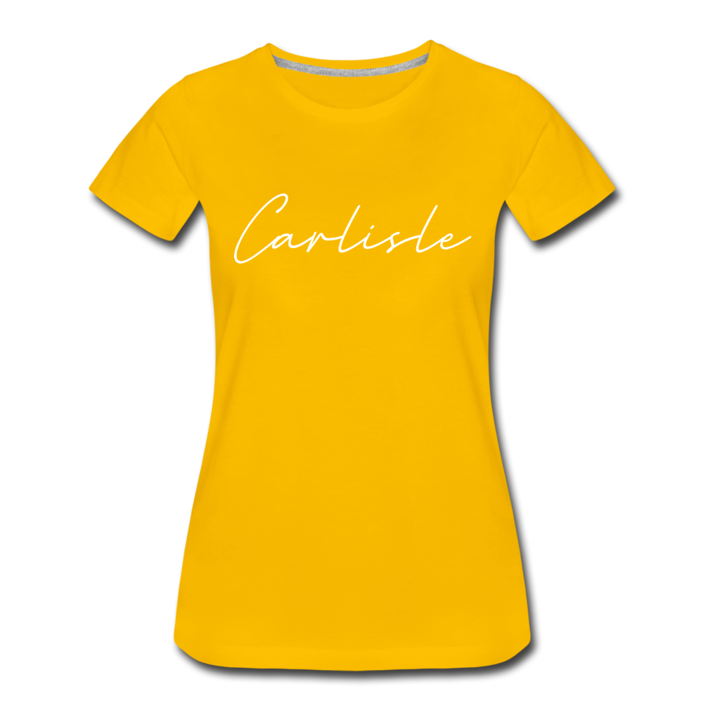 Carlisle County Cursive Women's T-Shirt - sun yellow