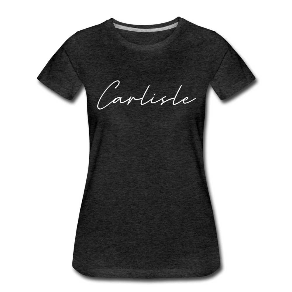 Carlisle County Cursive Women's T-Shirt - charcoal gray