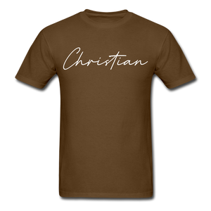 Christian County Cursive T-Shirt - brown