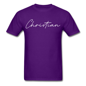 Christian County Cursive T-Shirt - purple