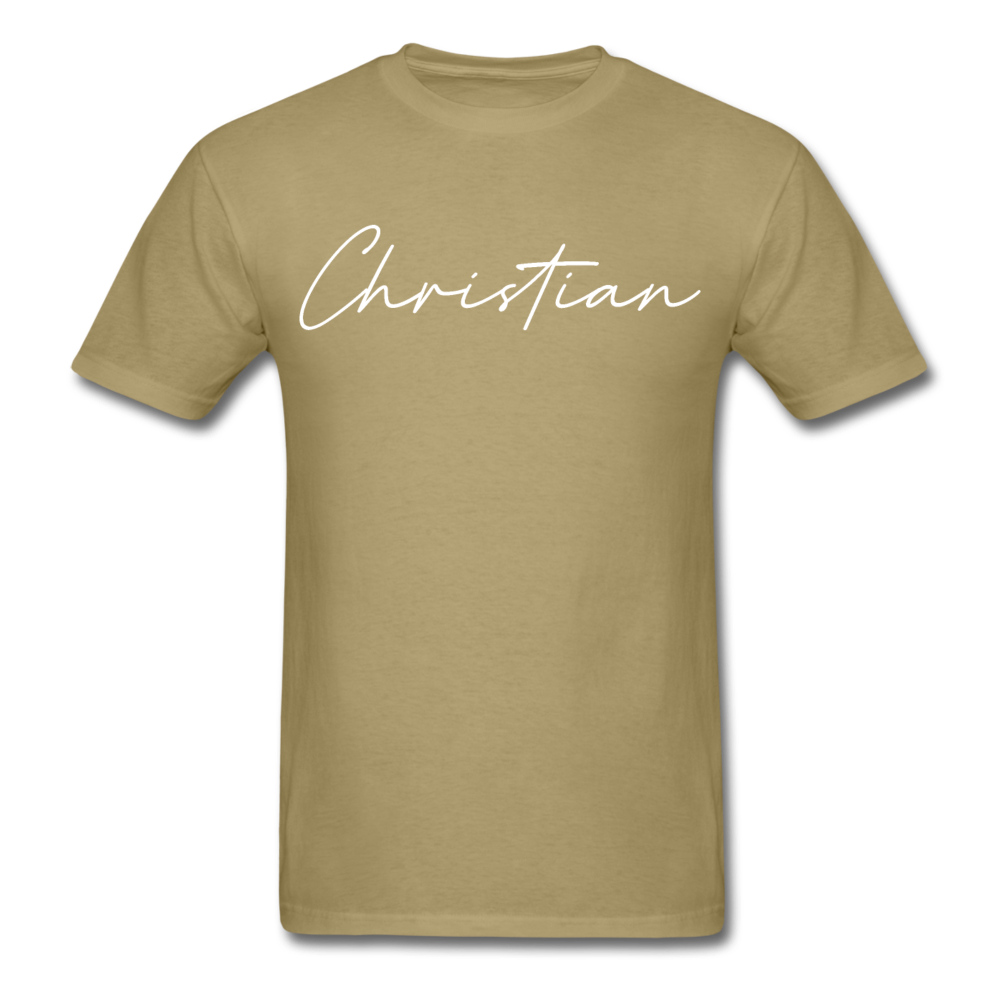 Christian County Cursive T-Shirt - khaki