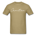 Christian County Cursive T-Shirt - khaki