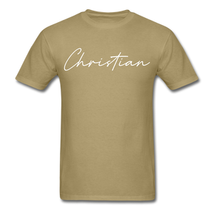 Christian County Cursive T-Shirt - khaki