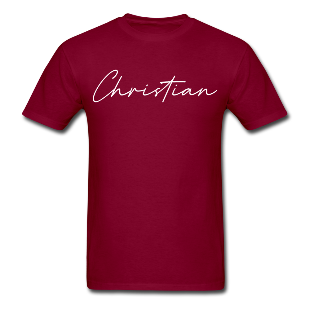 Christian County Cursive T-Shirt - burgundy