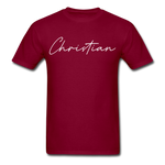 Christian County Cursive T-Shirt - burgundy