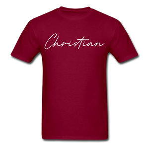 Christian County Cursive T-Shirt - burgundy