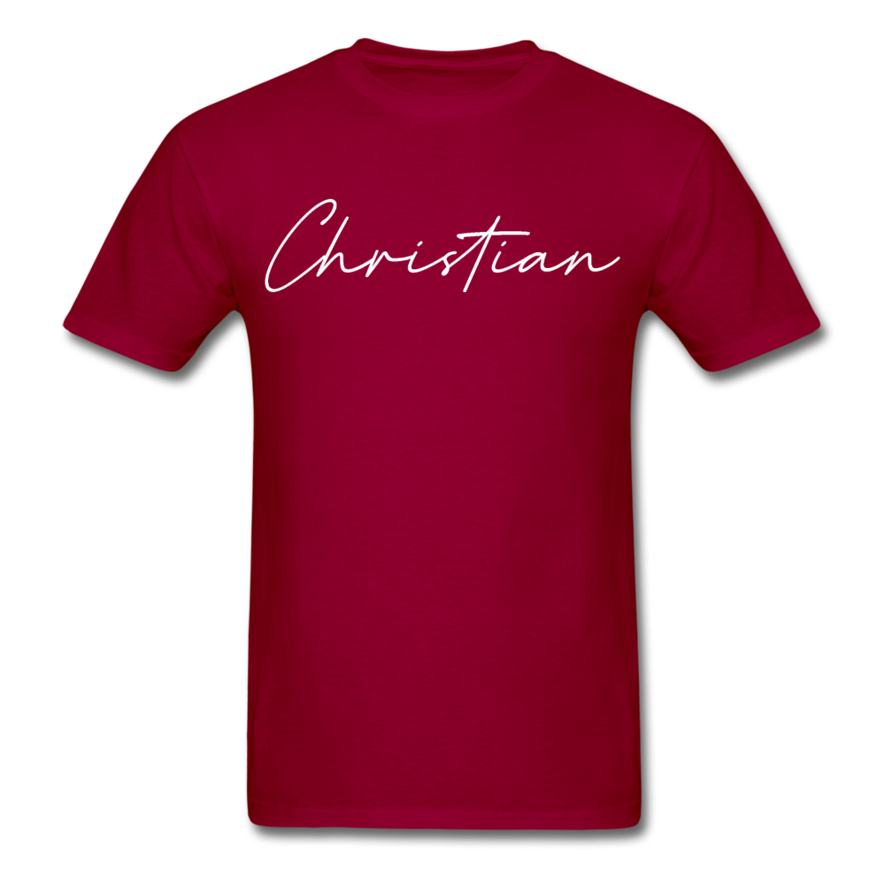 Christian County Cursive T-Shirt - dark red