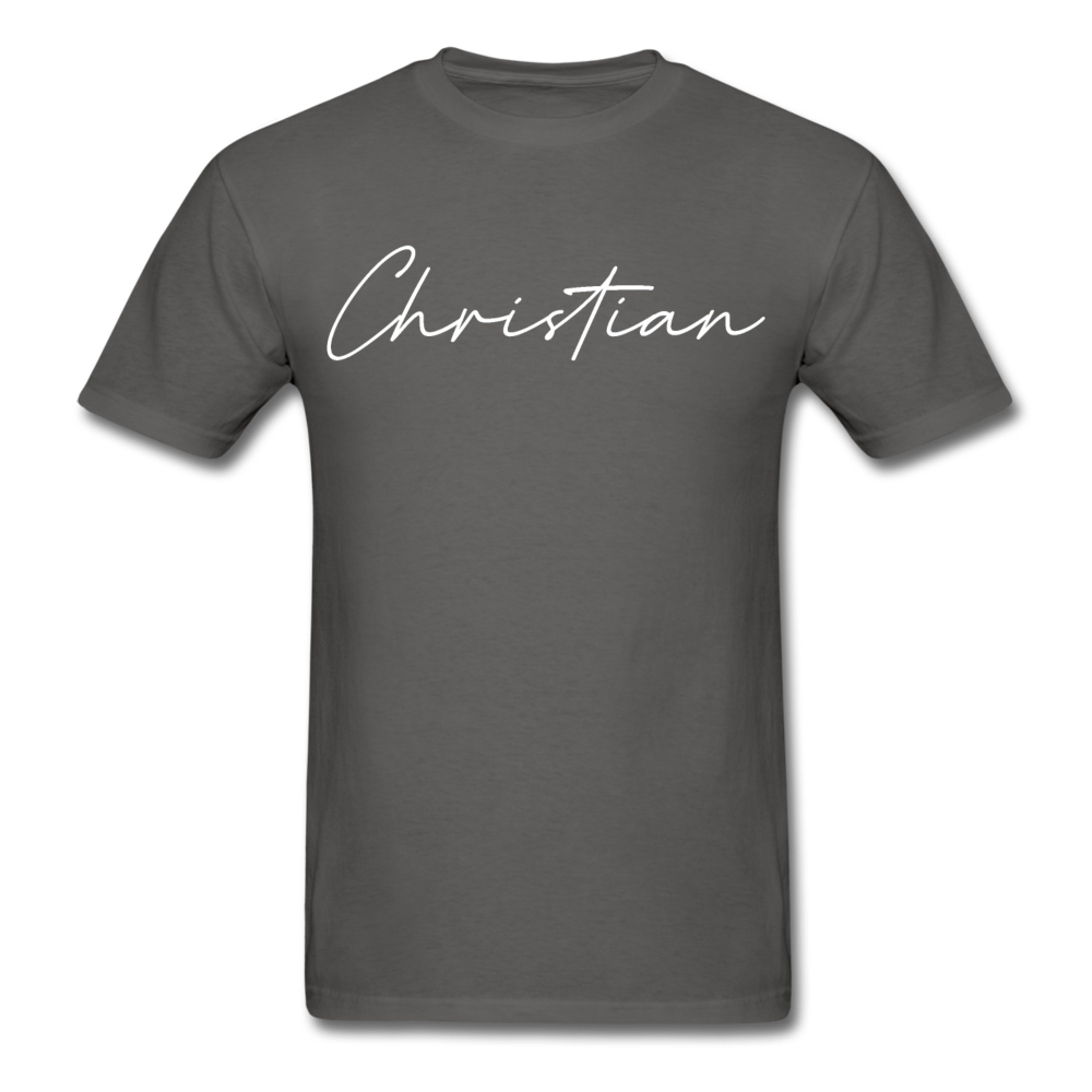 Christian County Cursive T-Shirt - charcoal